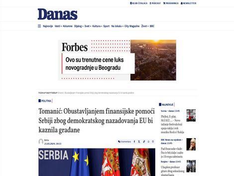 https://www.danas.rs/vesti/politika/tomanic-obustavljanjem-finansijske-pomoci-srbiji-zbog-demokratskog-nazadovanja-eu-bi-kaznila-gradjane/