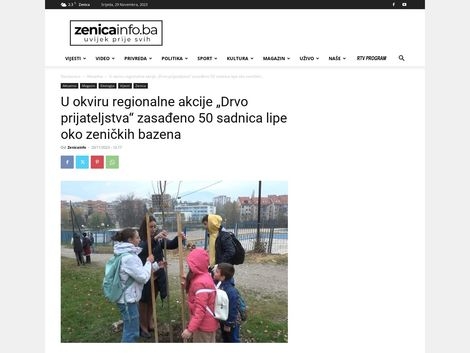 https://zenicainfo.ba/2023/11/20/u-okviru-regionalne-akcije-drvo-prijateljstva-zasadjeno-50-sadnica-lipe-oko-zenickih-bazena/